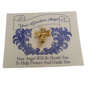AVON religious your guardian Angel gold tone pin